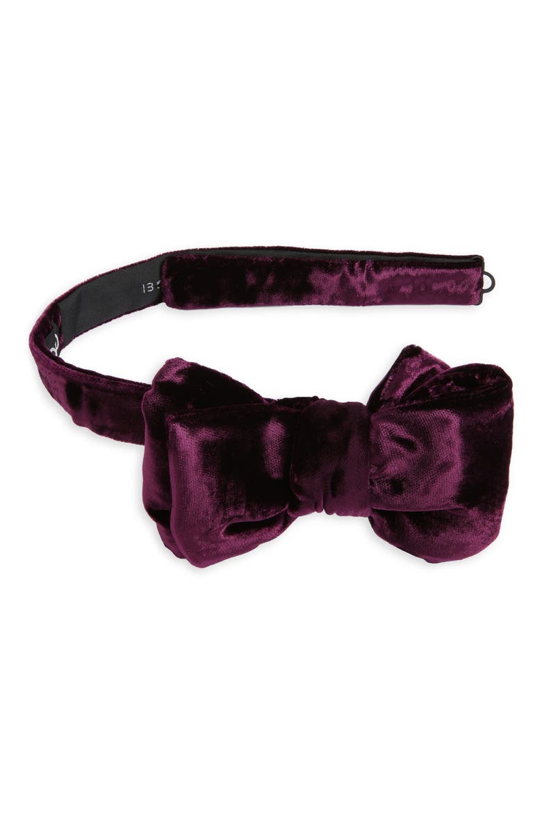 Fluid Velvet Bow Tie, Main, color, GV800 AUBERGINE