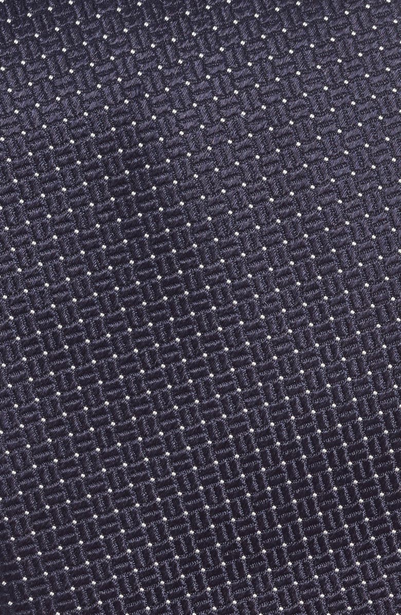 Canali Neat Silk Tie, Alternate, color, Dark Blue
