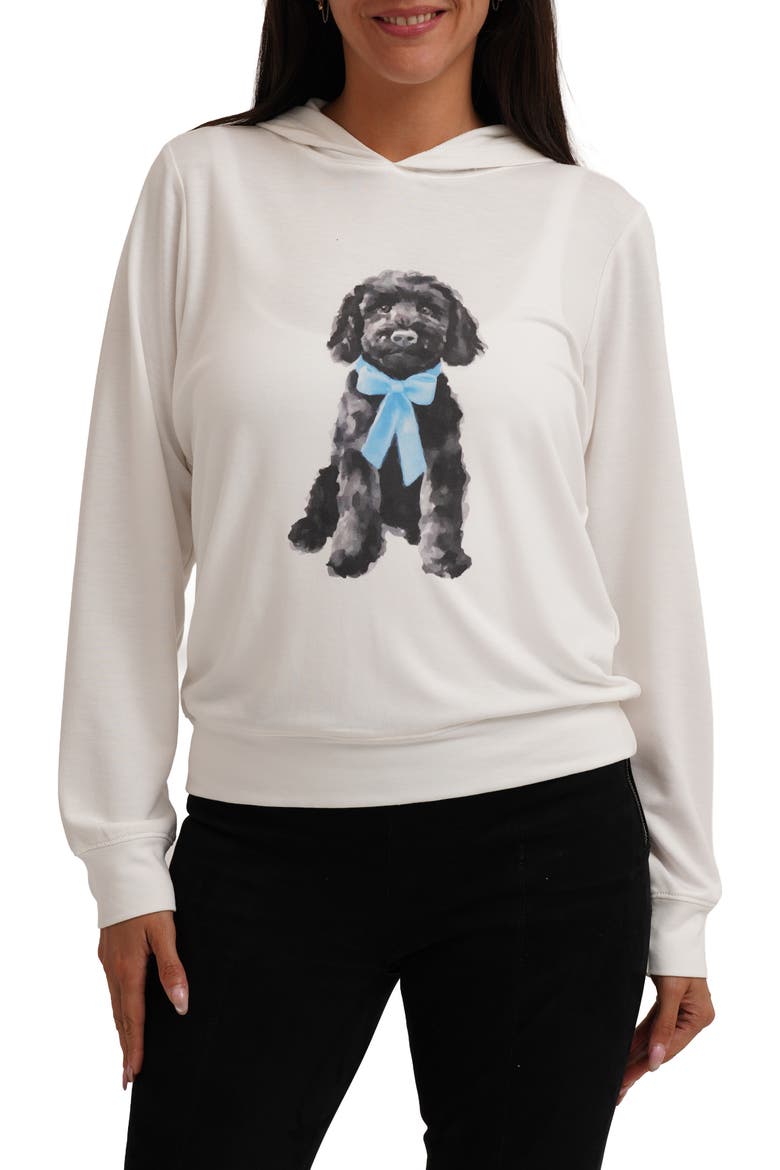 Fluffy Dog Graphic Hoodie, Main, color, BONE