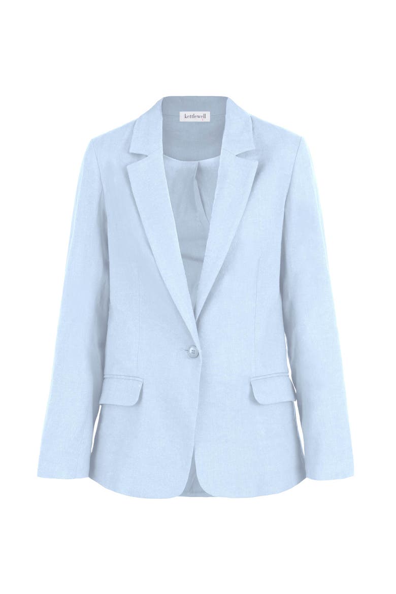 Iona Linen Blazer, Alternate, color, Powder Blue