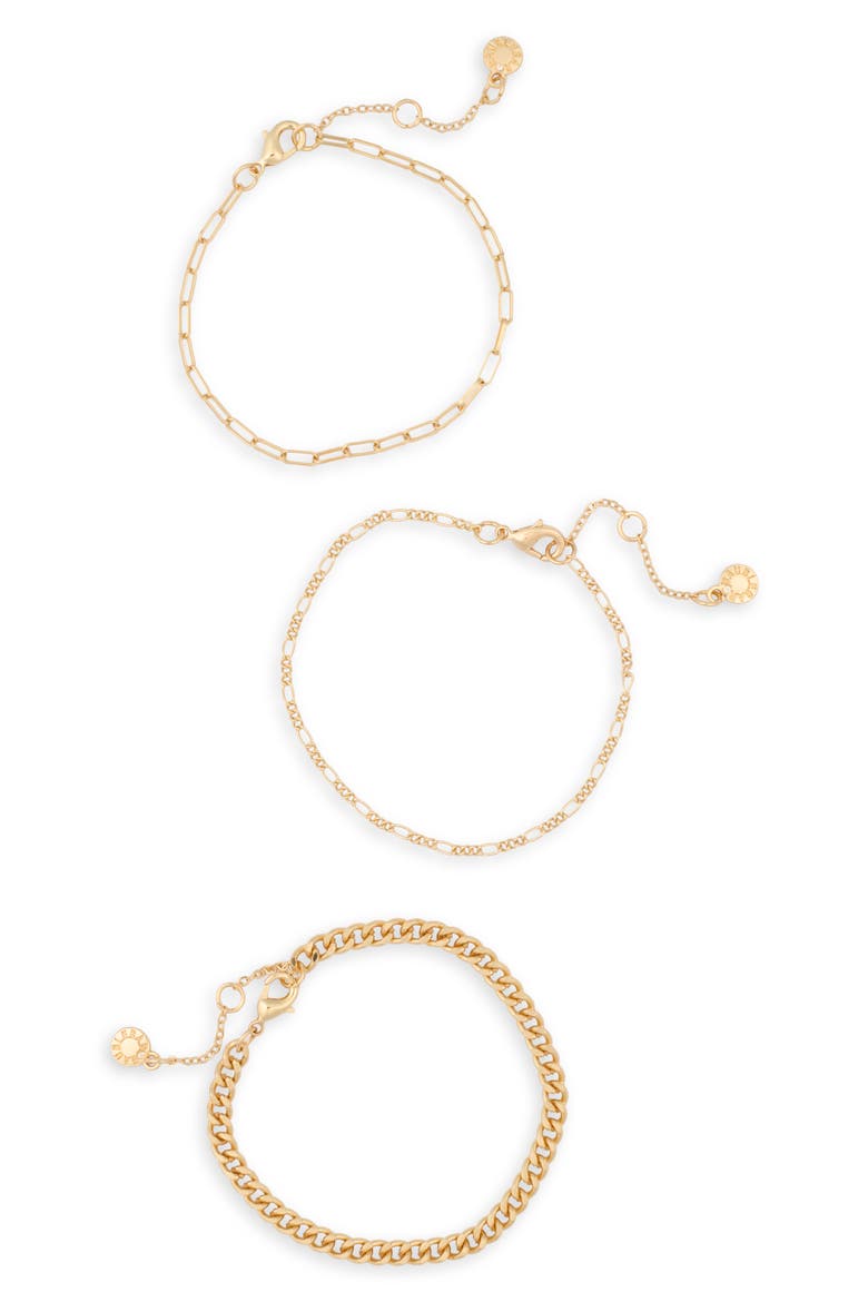 Just Add Gold Set of 3 Assorted Bracelets, Alternate, color, GOLD