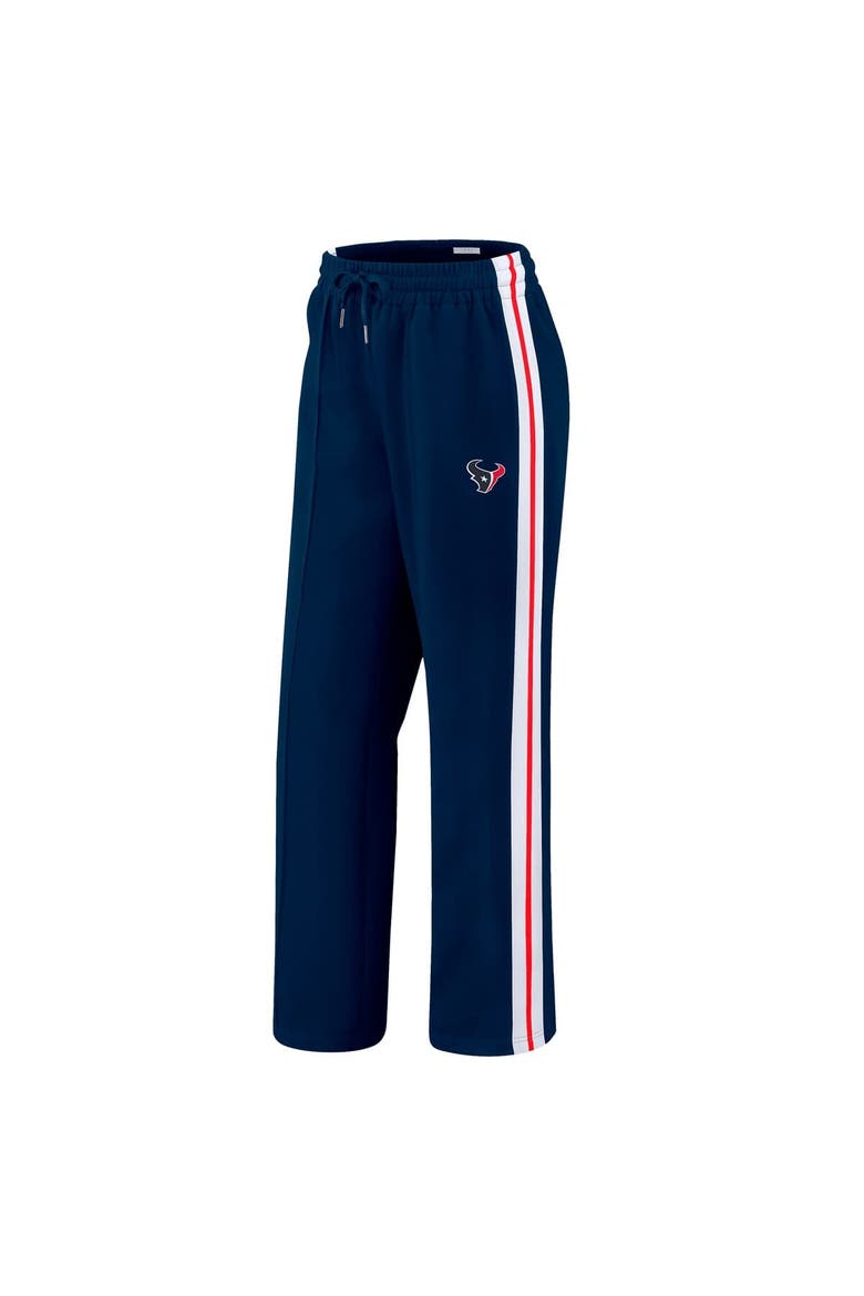 Women's WEAR by Erin Andrews Navy Houston Texans Color-Block Straight Leg Pants, Alternate, color, Navy