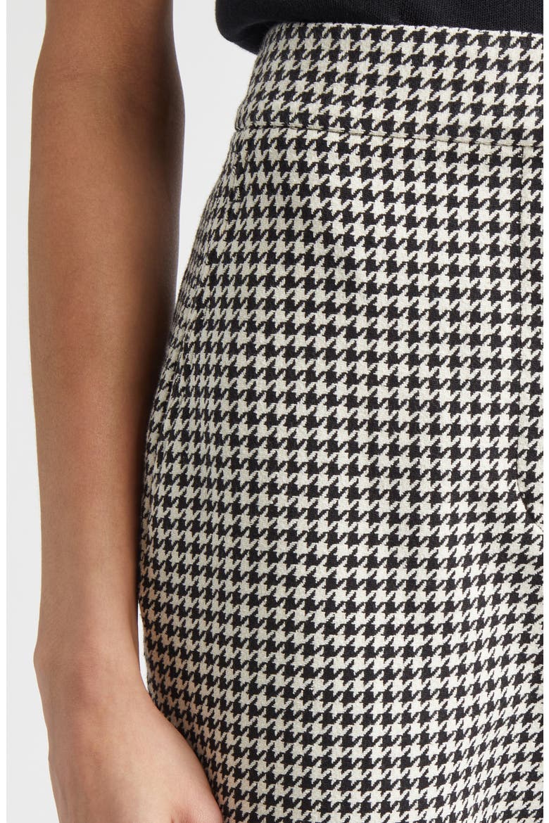 Vichy Houndstooth Cotton Blend Trousers, Alternate, color, BLACK/ ECRU
