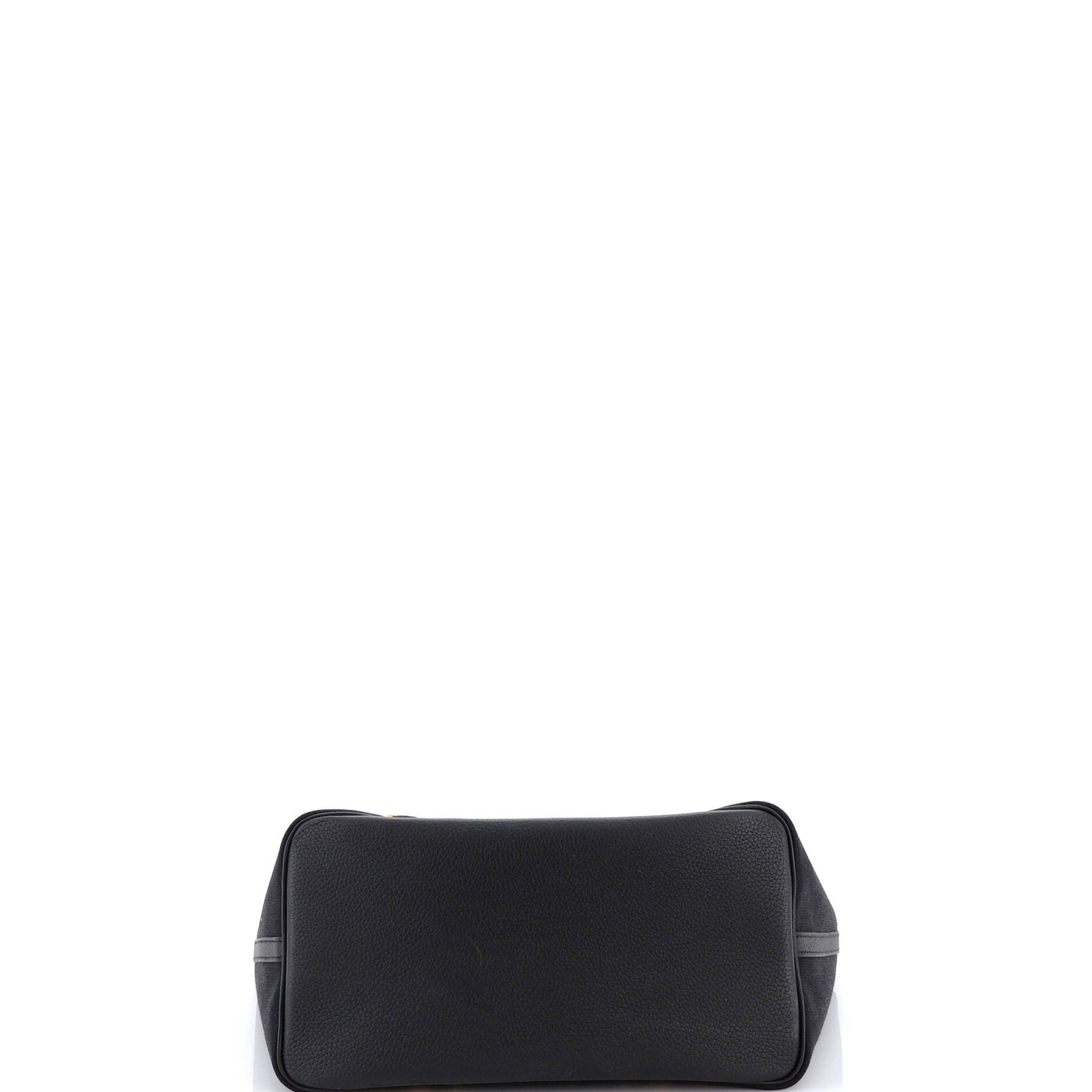 Pre-Owned Hermes Pursangle Tote Canvas with Leather, Alternate, color, Noir