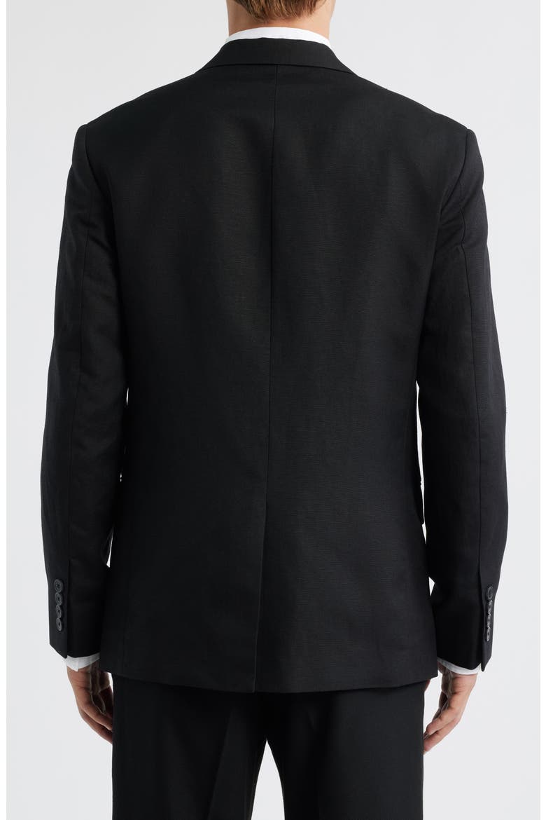 Slim Fit Solid Linen Blend Sport Coat, Alternate, color, BLACK CAVIAR