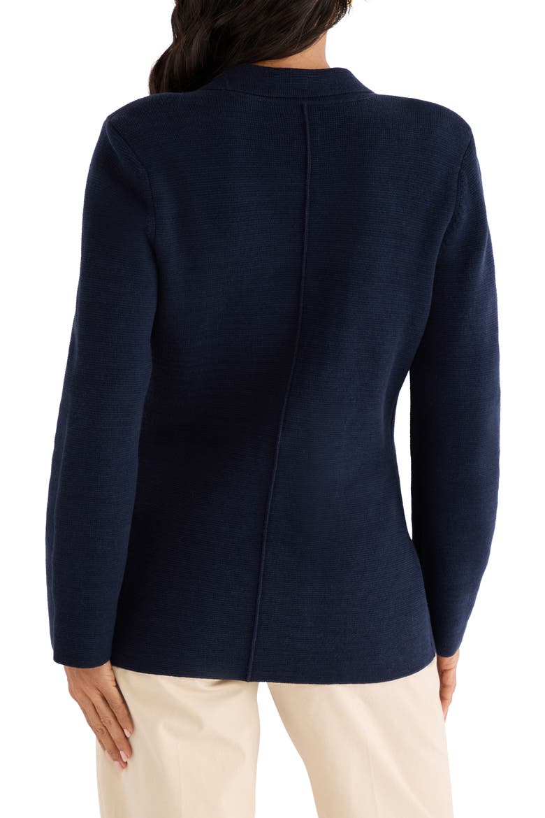 Elegant Knit Blazer, Alternate, color, DARK INDIGO