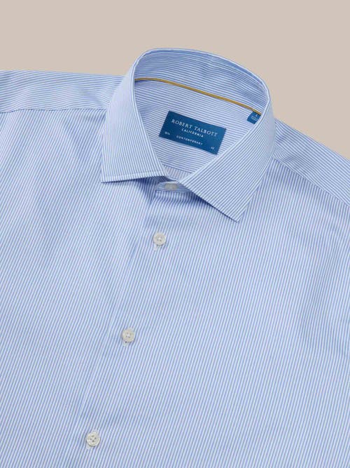 Robert Talbott Reynolds Mini Stripe Twill Shirt In Blue