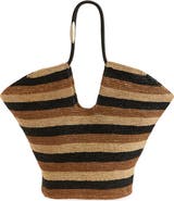 Zimmermann Large Goldentime Stripe Raffia Tote