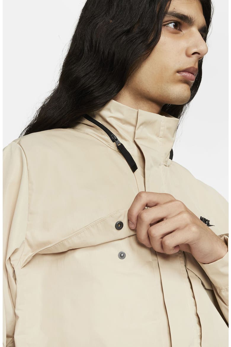 Premium Essentials M65 Unlined Hooded Jacket, Alternate, color, GRAIN/ BLACK/ BLACK