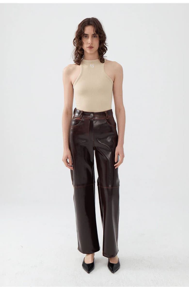 Nocturne Faux Leather Pants, Alternate, color, 