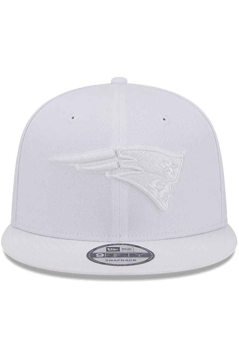 Men's New Era New England Patriots Main White on White 9FIFTY Snapback Hat, Alternate, color, White