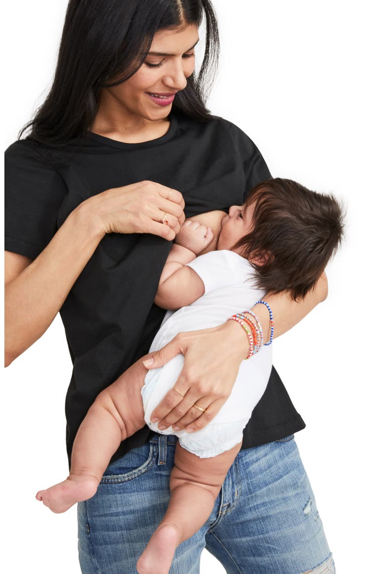 The Luxe Nursing Tee, Alternate, color, BLACK