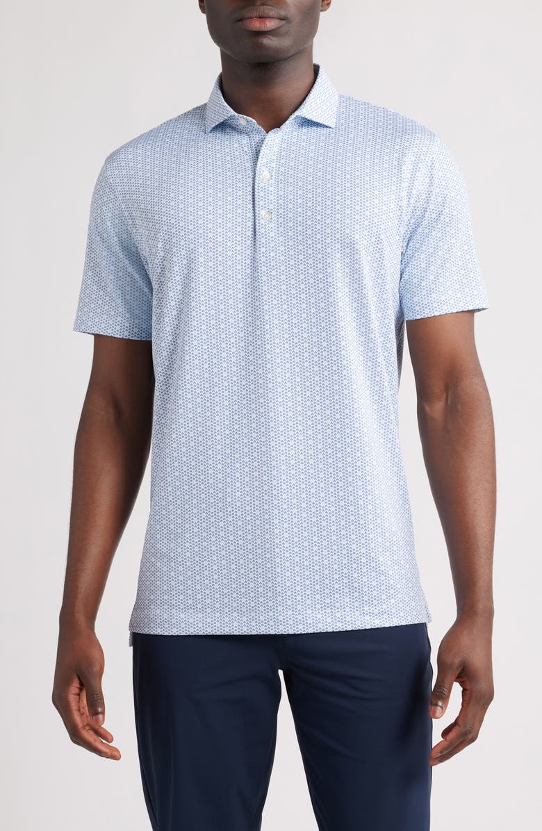 johnnie-O Emillio Geo Print PREP-FORMANCE Golf Polo, Main, color, Lake