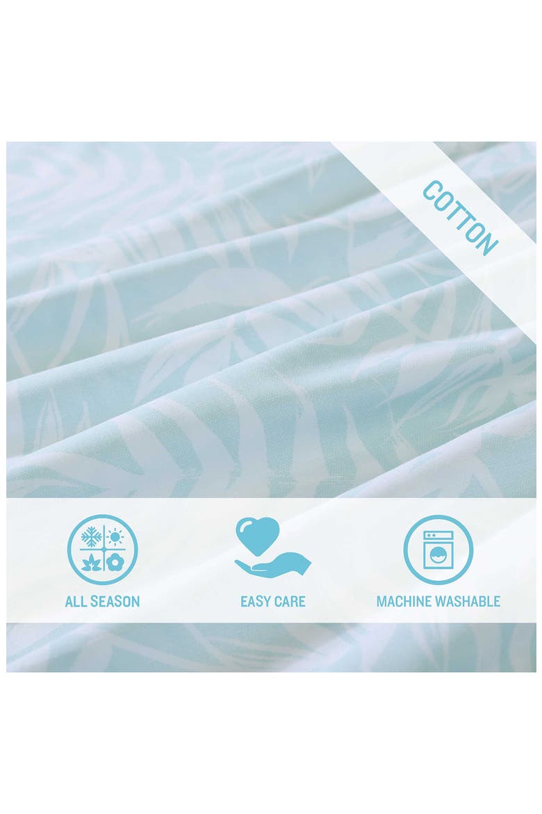 Art of Palms Comforter Set, Alternate, color, BLUE LAGOON