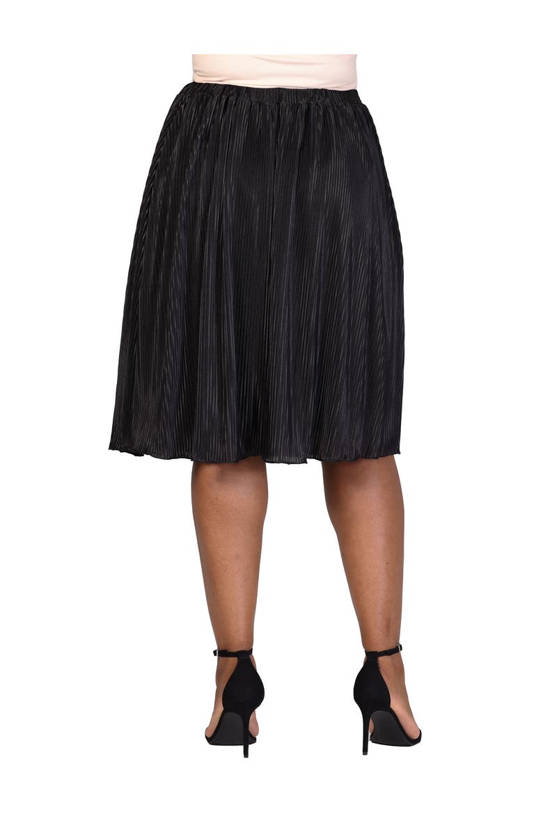 24seven Comfort Apparel Elastic Waistband Party Midi Skirt, Alternate, color, Black