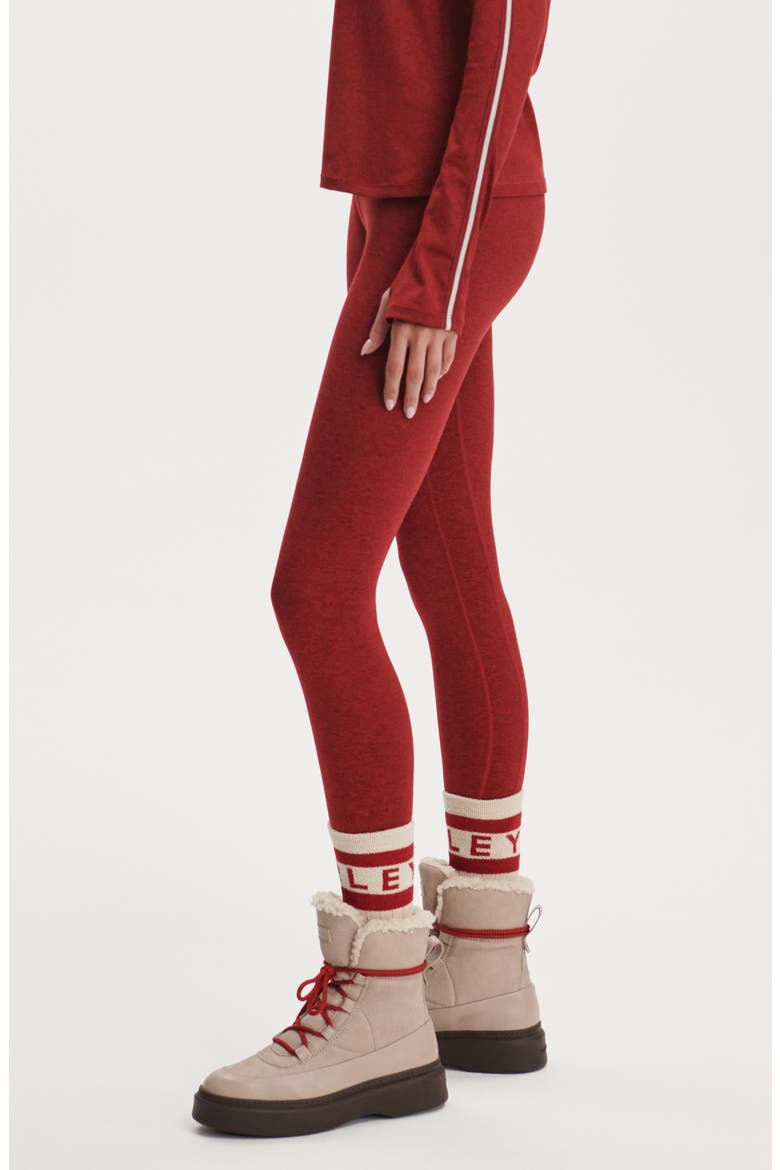 Always Warm Base Layer 27.5-Inch Leggings, Alternate, color, RED DAHLIA MARL