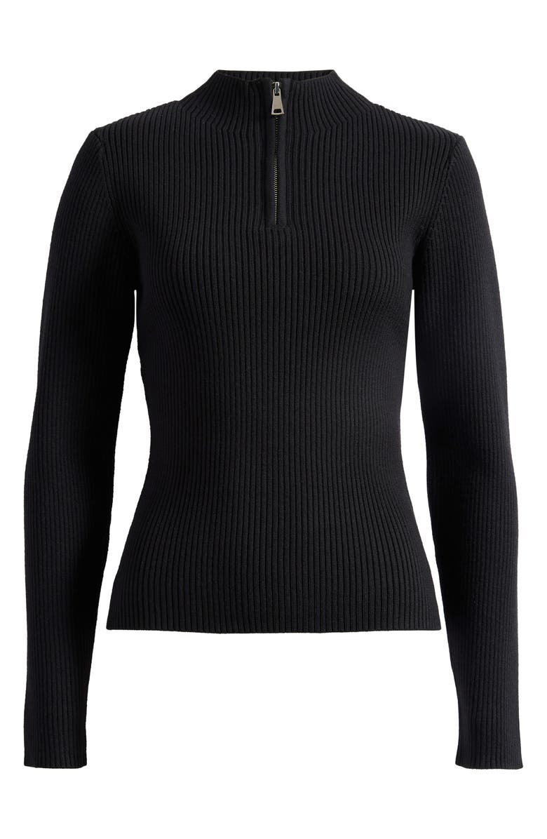 Halogen<sup>®</sup> Rib Quarter Zip Sweater, Alternate, color, Rich Black