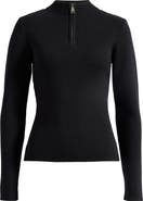 Halogen® Rib Quarter Zip Sweater