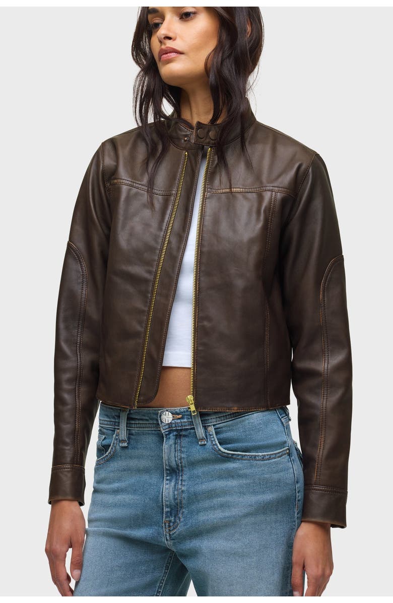 Hudson Jeans Moto Jacket, Alternate, color, Umber
