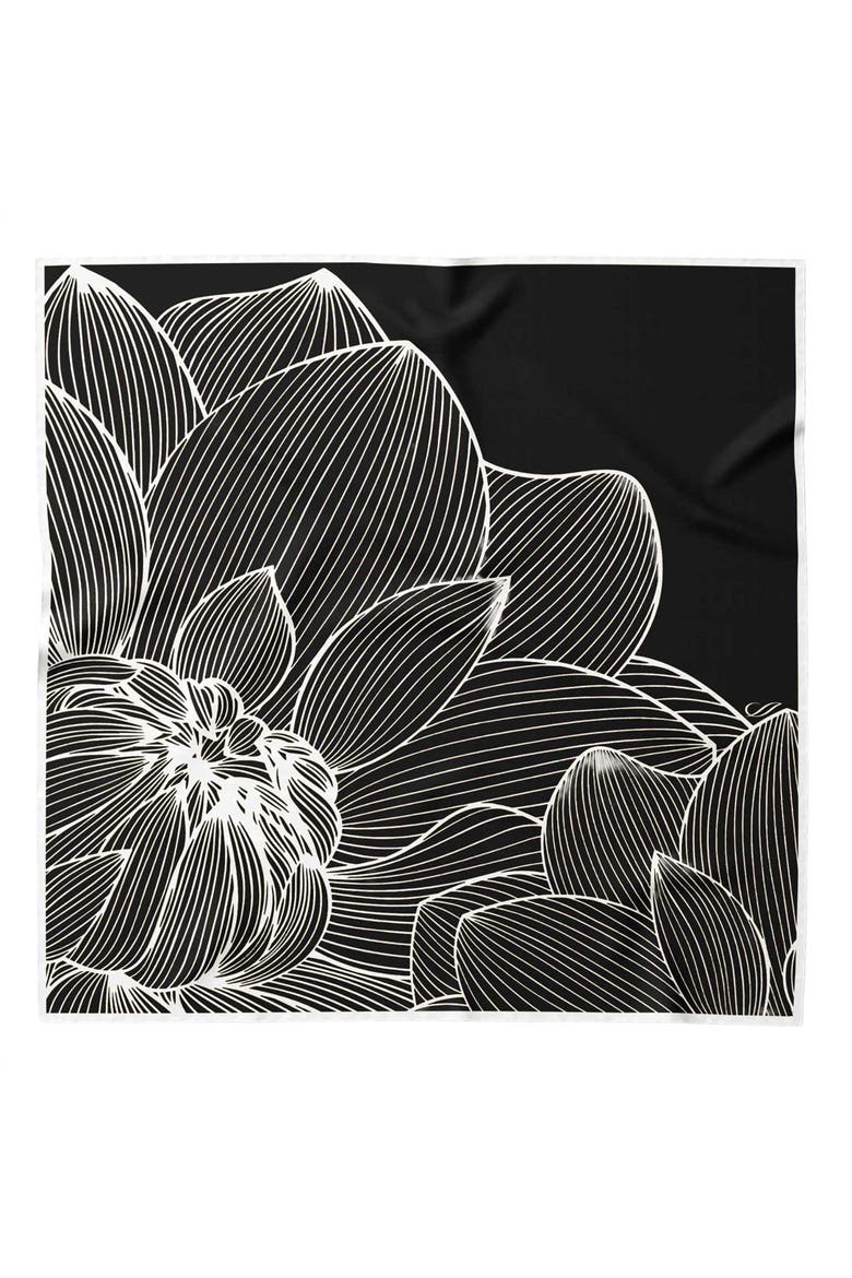 Fior di Loto - Silk Bandana, Main, color, Black