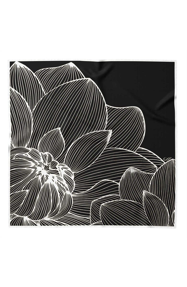 Elizabetta Fior di Loto - Silk Bandana, Main, color, Black
