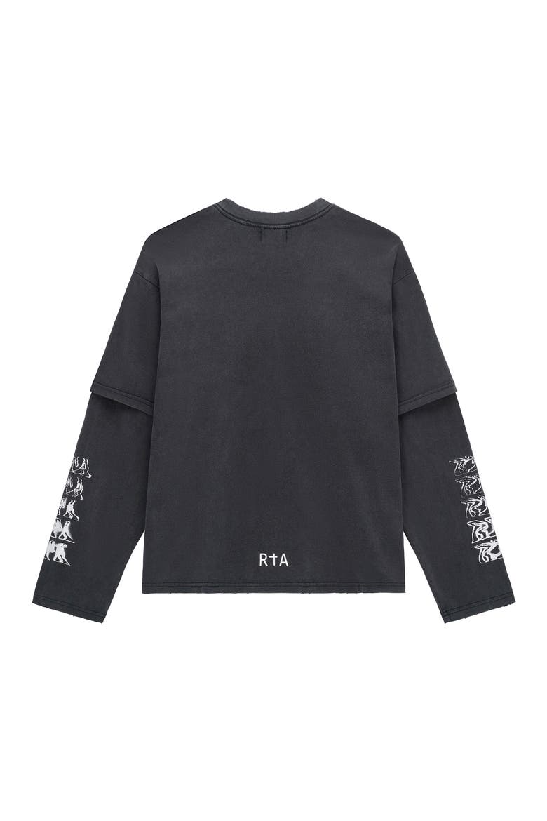 Loris Double Layer Long Sleeve Graphic T-Shirt, Alternate, color, BLACK SMOKY