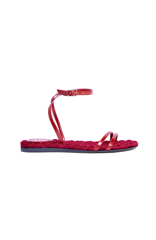 Aera Faye vegan flat sandal in Cranberry at Nordstrom, Size 42
