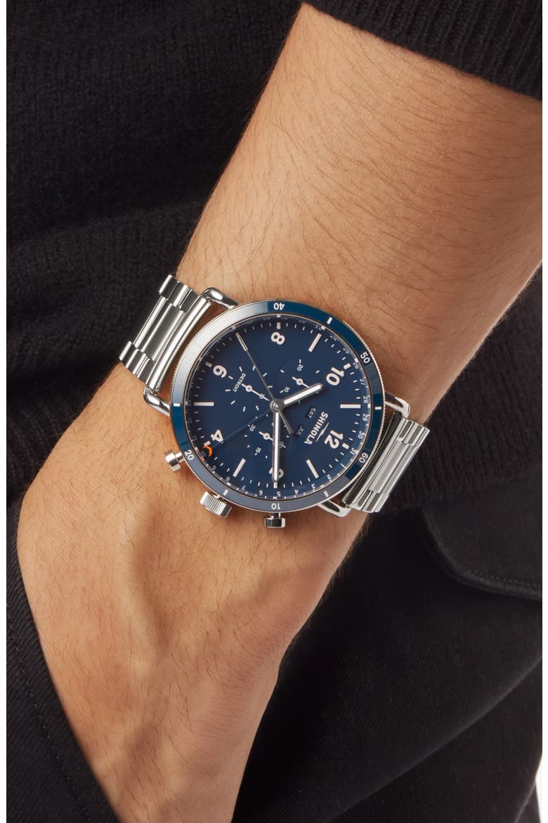 The Canfield Chrono Bracelet Watch, 45mm, Alternate, color, MIDNIGHTBL