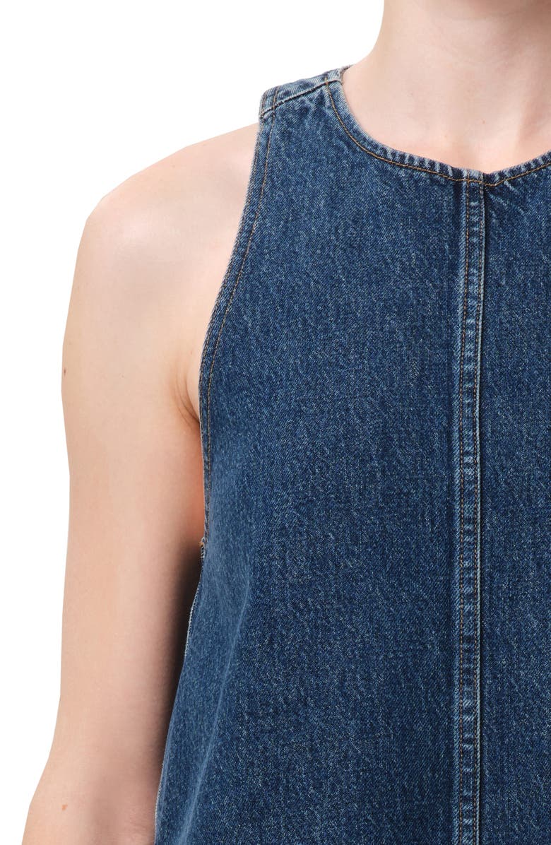 AGOLDE Harriet Denim Minidress, Alternate, color, Term Dark Inky Red