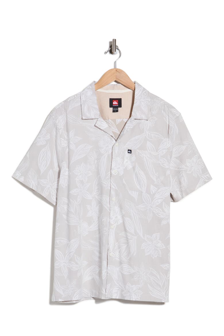 Exploration Floral Camp Shirt, Main, color, PLAZA TAUPE