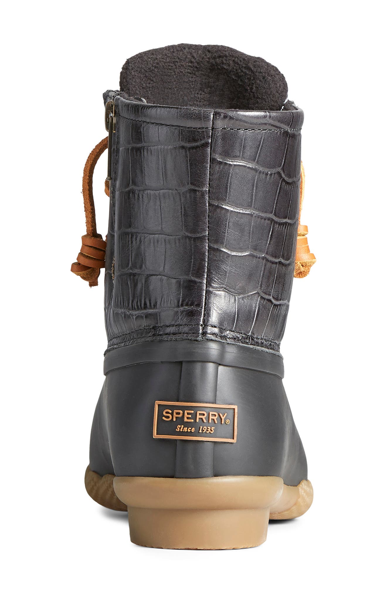 Sperry Saltwater Croc Embossed Water Resistant Duck Boot, Alternate, color, 