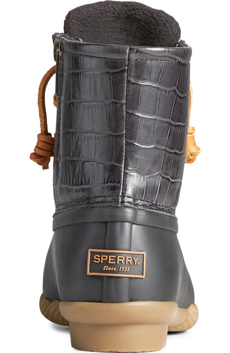 Sperry Saltwater Croc Embossed Water Resistant Duck Boot, Alternate, color,