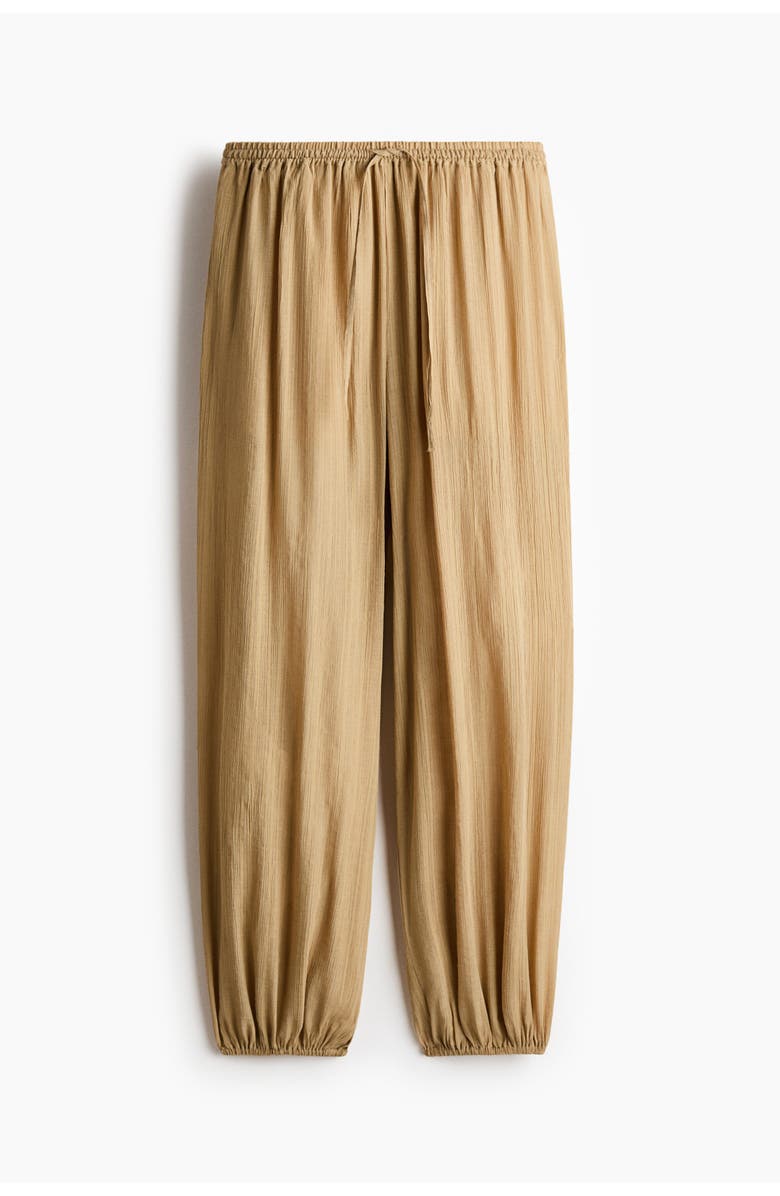 H&M Crinkled Balloon Trousers, Alternate, color, Beige