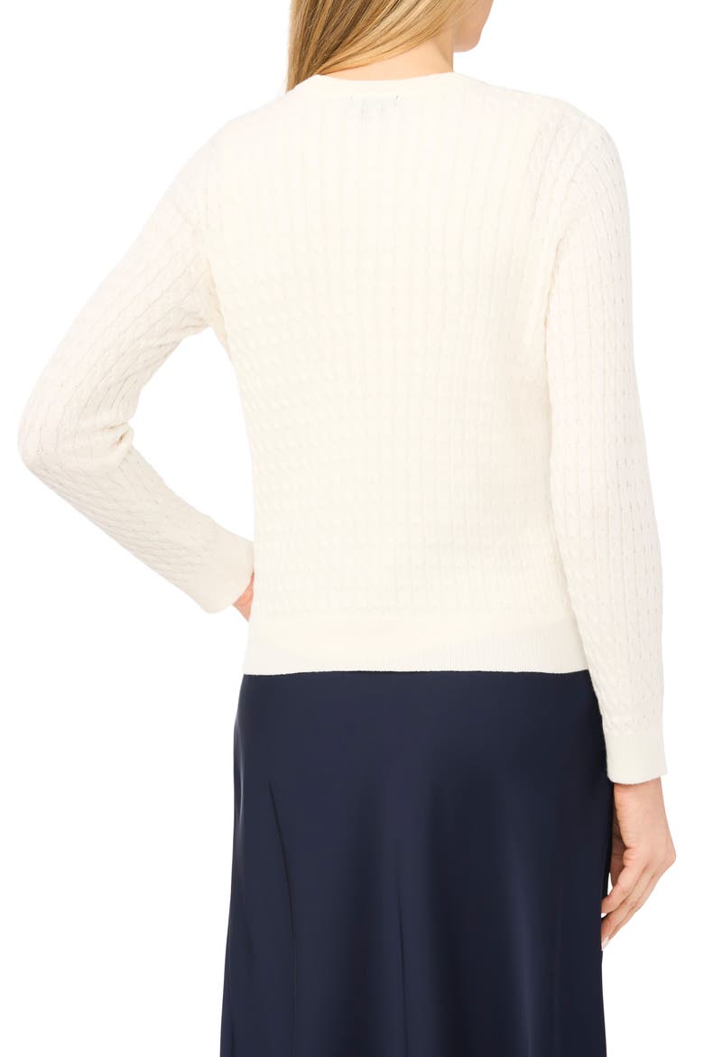 Cable Stitch Cotton Cardigan, Alternate, color, NEW IVORY