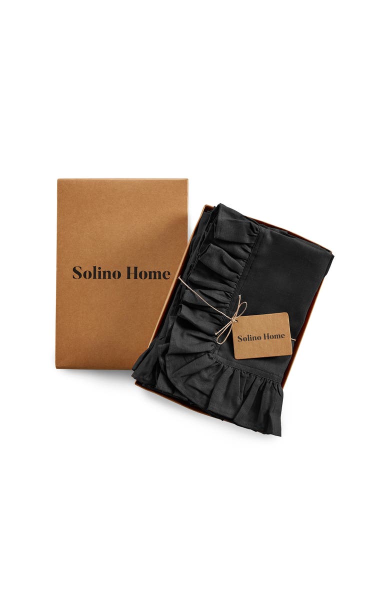 Solino Home Linen Dinner Napkins - Gabrielle Ruffle, 20" x 20", Alternate, color, Black