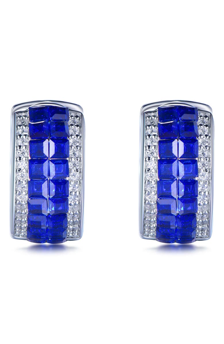 SUZY LEVIAN Cubic Zirconia Huggie Hoop Earrings, Main, color, Blue