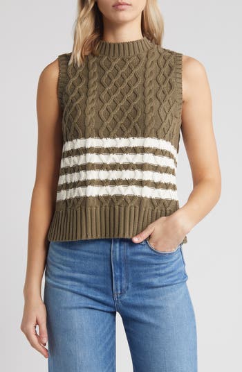 Popular Nordstrom navy cable knit sweater vest