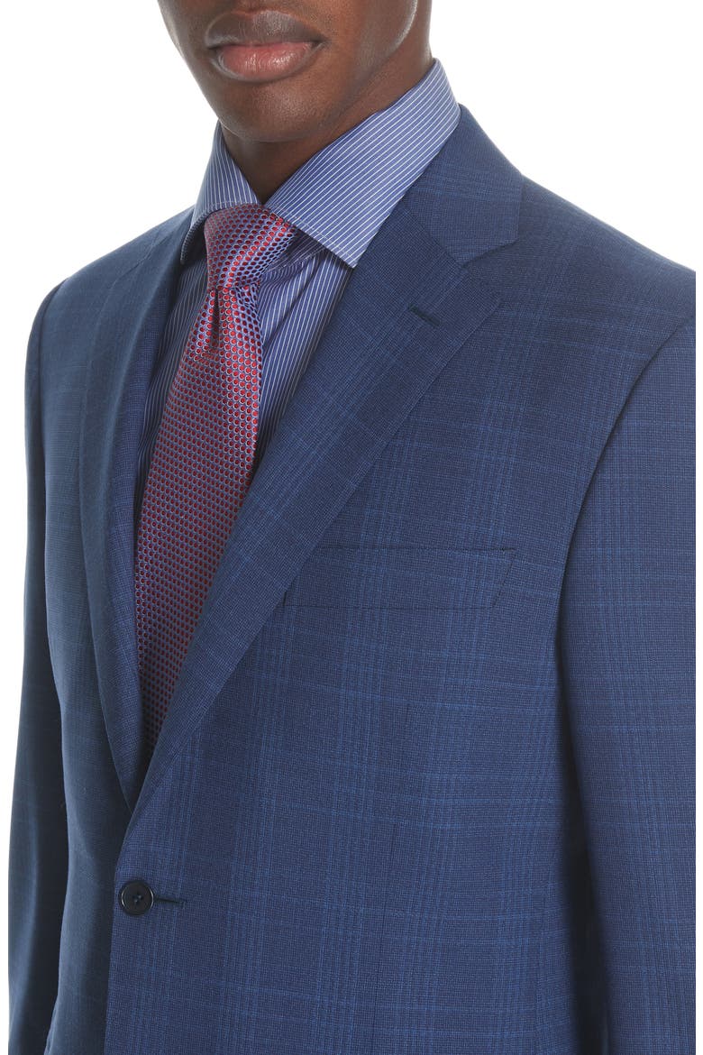 Siena Classic Fit Plaid Wool Suit, Alternate, color, BRIGHT BLUE