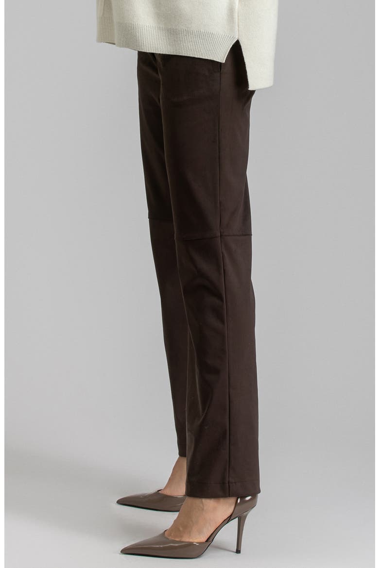 Straight Leg Faux Leather Maternity Pants, Alternate, color, DARK BROWN