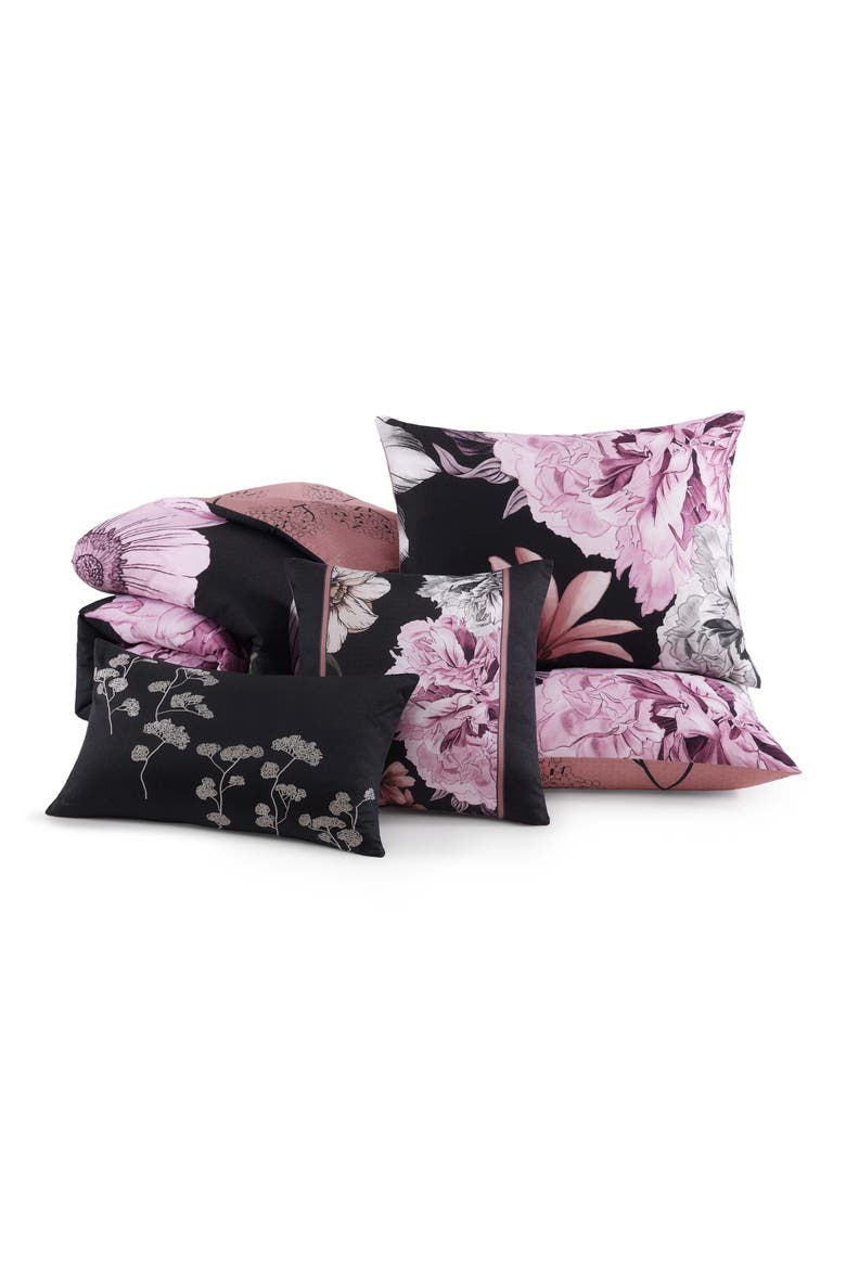 Midnight Meadow 5 Piece Reversible Comforter Set, Alternate, color, BLACK