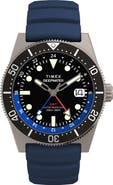 Timex® Deepwater Reef GMT Synthetic Strap Watch, 41mm