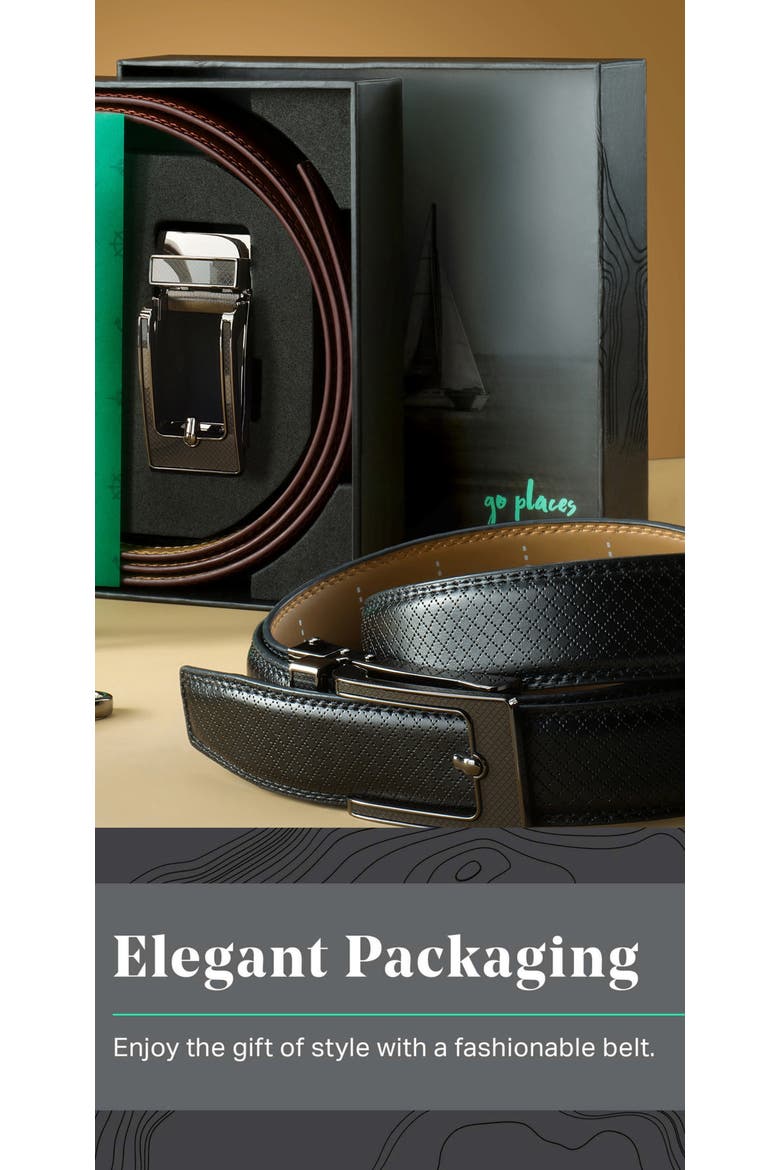 Signature Leather Ratchet Belt, Alternate, color, Apex