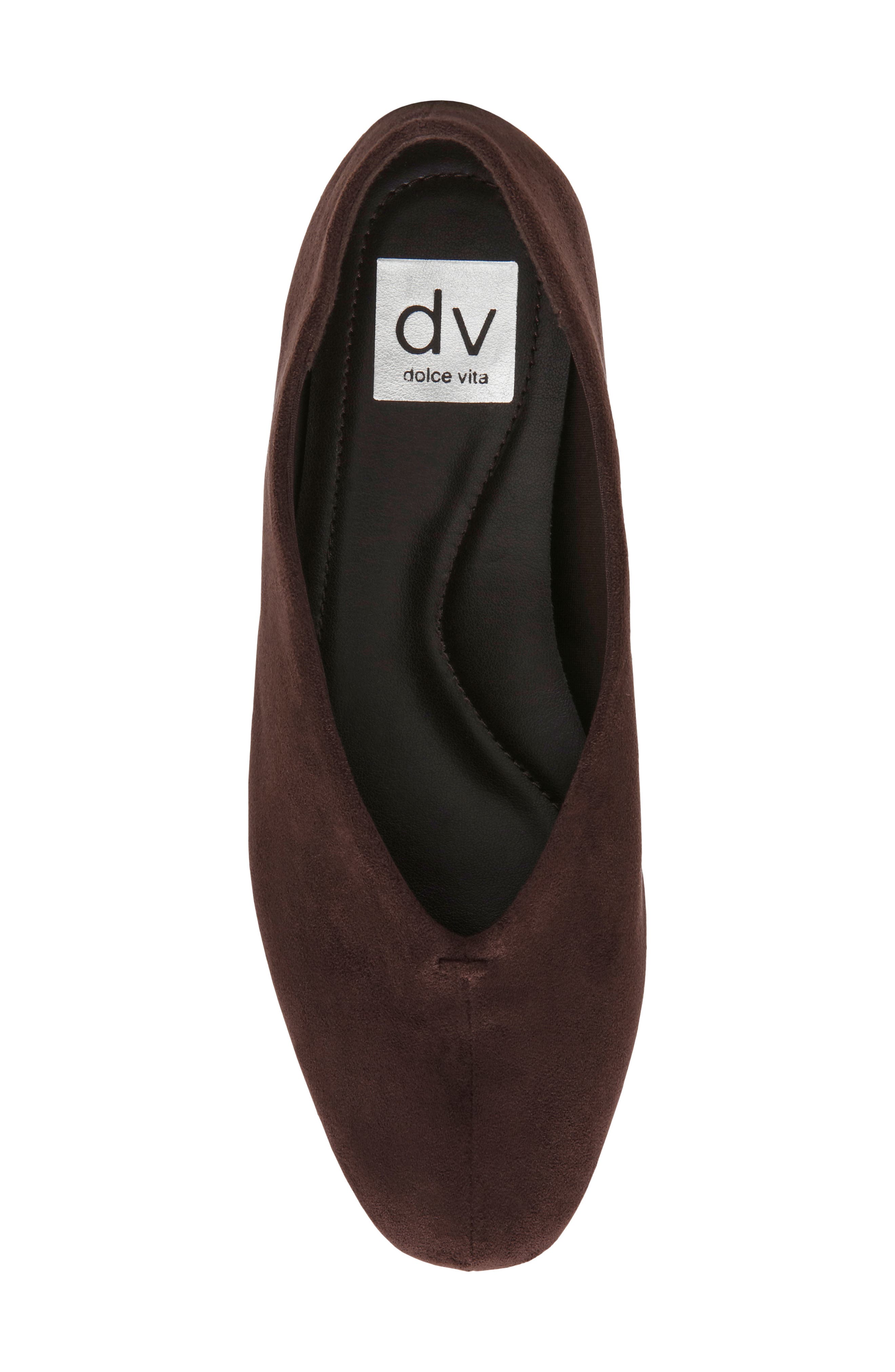 Mellina Faux Leather Flat, Alternate, color, CHOCOLATE