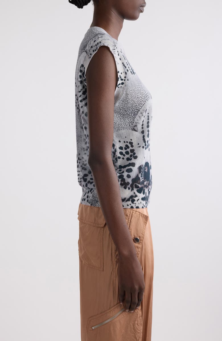Dries Van Noten Tamara Leopard Orchid Sleeveless Cotton Blend Sweater, Alternate, color, 