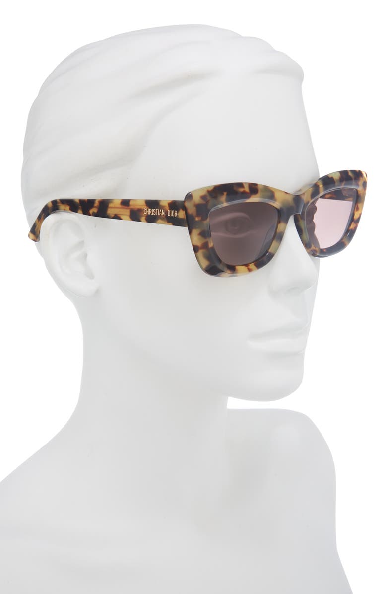 DIOR Midnight B3I 54mm Cat Eye Sunglasses, Alternate, color, Coloured Havana / Bordeaux