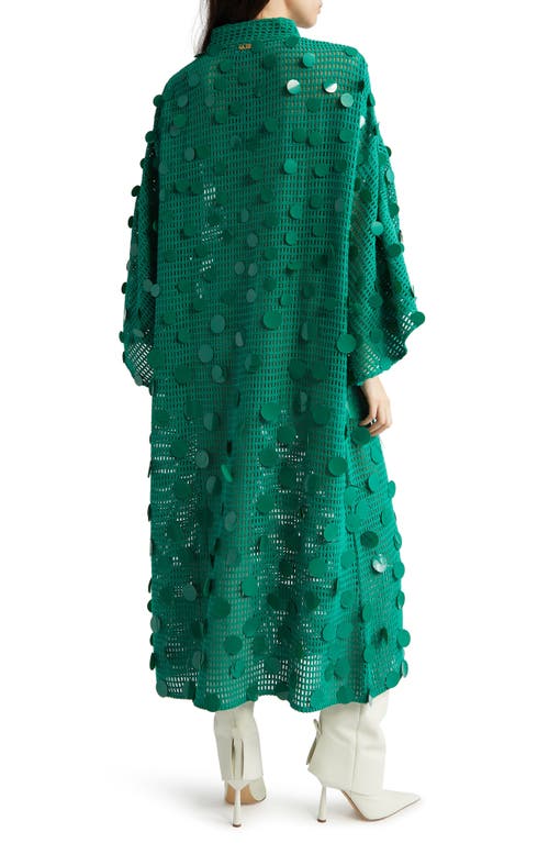 La Vie Style House Net Bangle Cover-up Maxi Caftan In Green