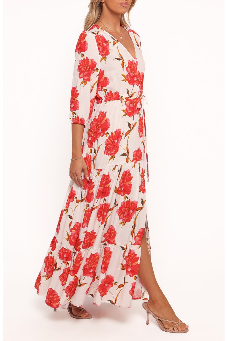 Kelda Floral Tiered Maxi Dress, Alternate, color, RED FLORAL
