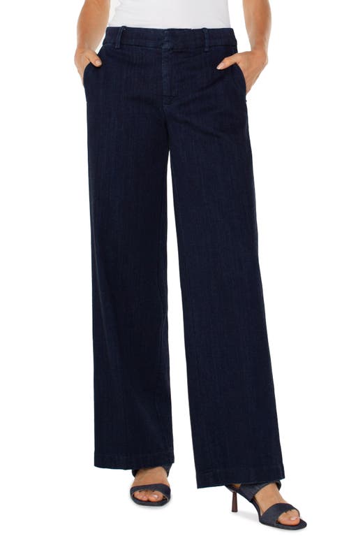 Liverpool Kelsey Wide Leg Denim Trousers in Indigo Rinse 