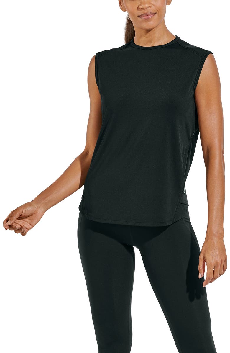Coolibar Women's Tank - UPF 50+ Sun Protection - Accelera, Alternate, color, Black