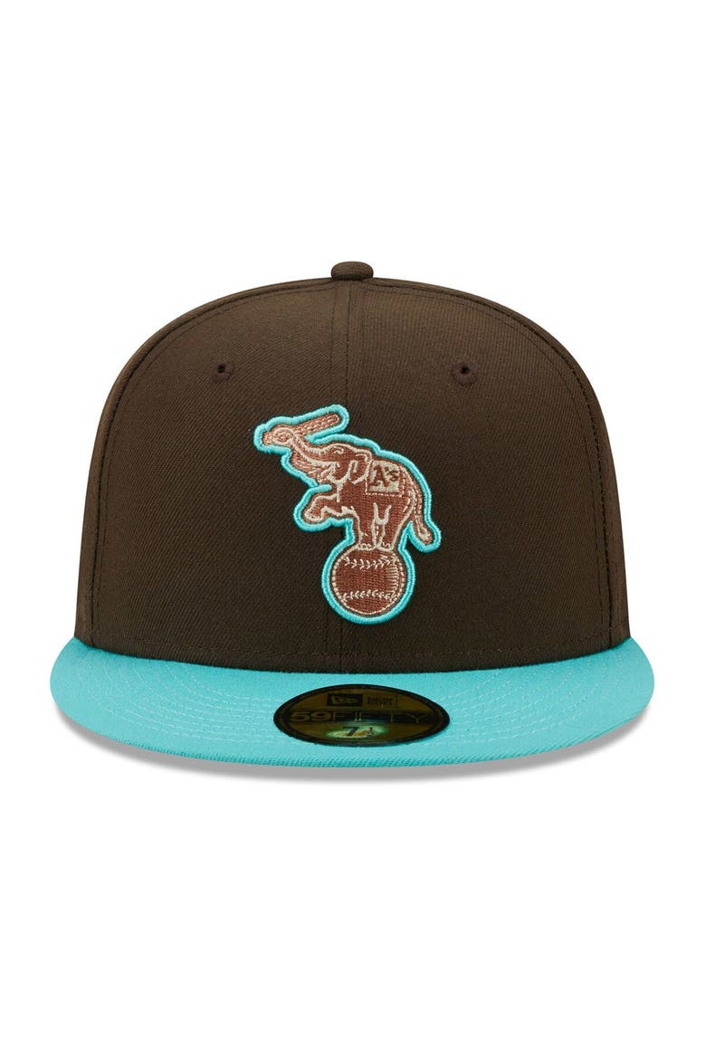 Men's New Era Brown/Mint Oakland Athletics  Walnut Mint 59FIFTY Fitted Hat, Alternate, color, Brown